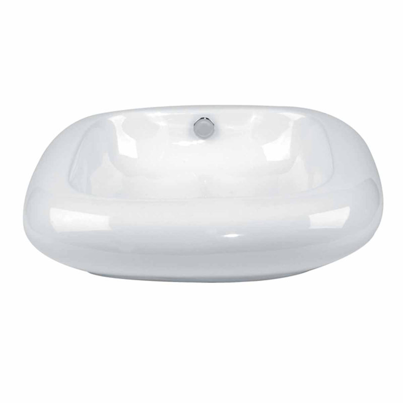 Capri 21" White Ceramic Countertop Vessel Sink with Reno-Gloss Finish