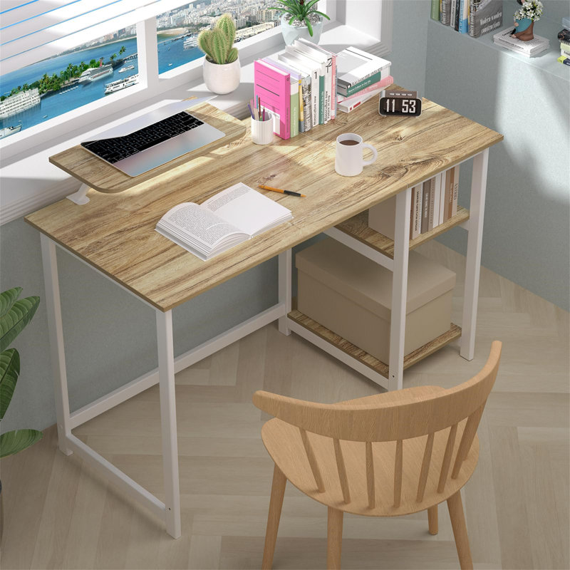 Antinarelli Metal Base Computer Table, Beige