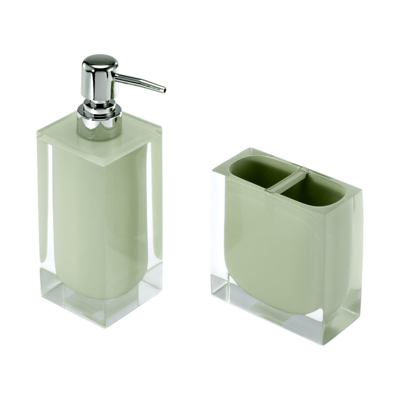 Iz Marina Green Bath Izod Toothbrush Holder & Lotion Dispenser Set