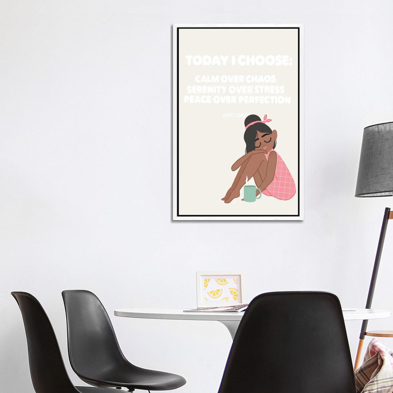 Today I Choose by The Beau Studio - Print on Canvas, 101.6 cm H x 66.04 cm W, White Framed