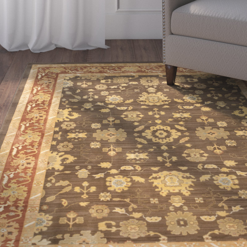 Tapis brun / rouge Christensen, Rectangle 8 pi x 11 pi
