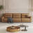 Coffee Genuine Leather Modular Sofa cushion couch