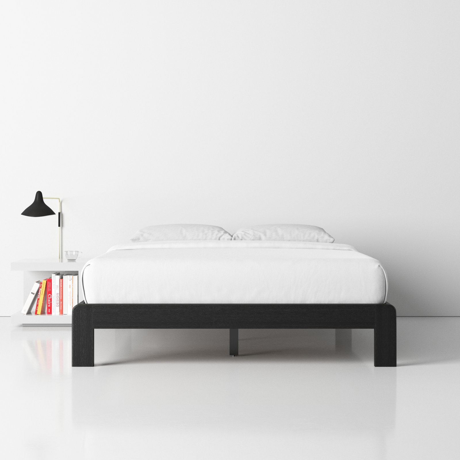 Jeannie Solid Wood Platform Bed, Black