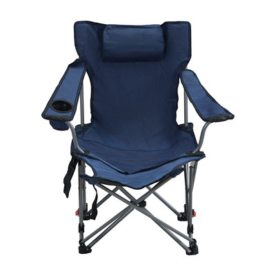 Outdoor Camping Chairs Folding/Portable/Adjustable Reclining Chair(Three-Level Adjustment), Side Pockets & Cup Holder,Carry Bag,Dark Blue