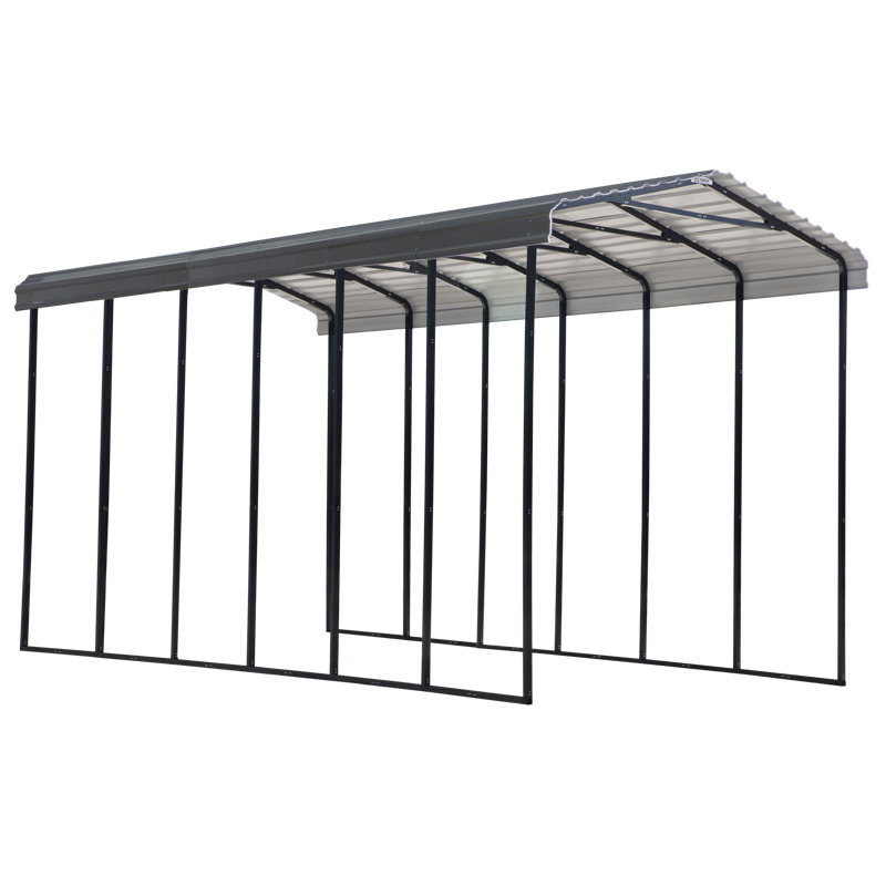 Galvanized Steel Rv Carport, 14X29X14, Charcoal, 14 H' x 29 W' x 14 D'