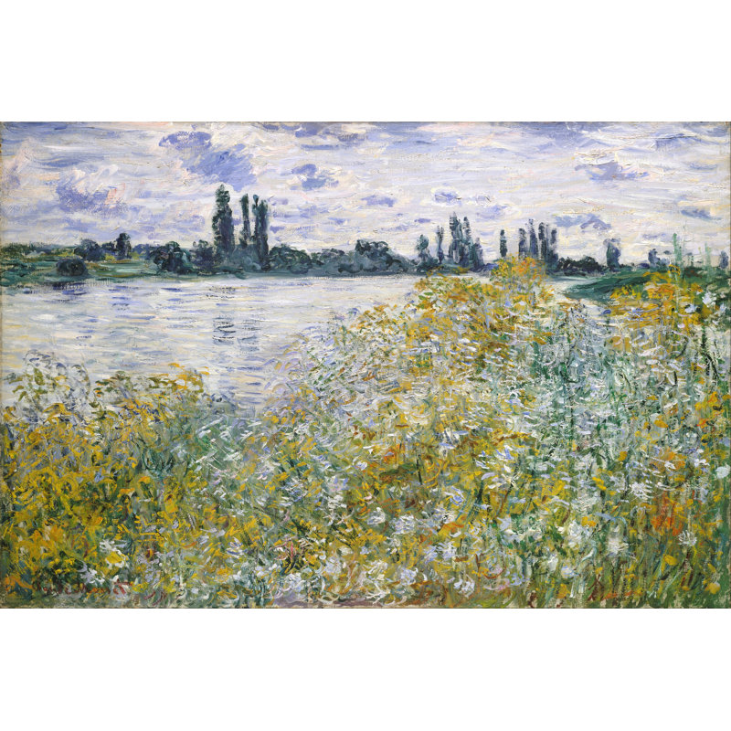 Lle Aux Fleurs Near Vetheuil by Claude O. Monet - Wrapped Canvas Print, 30cm H x 46cm W