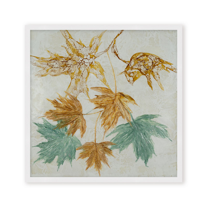 Nature Inspired "Lustrous Foliage" Canvas Wall Art By , Framed Matted Print, Brown, 20" H x 20" W x 1.125" D