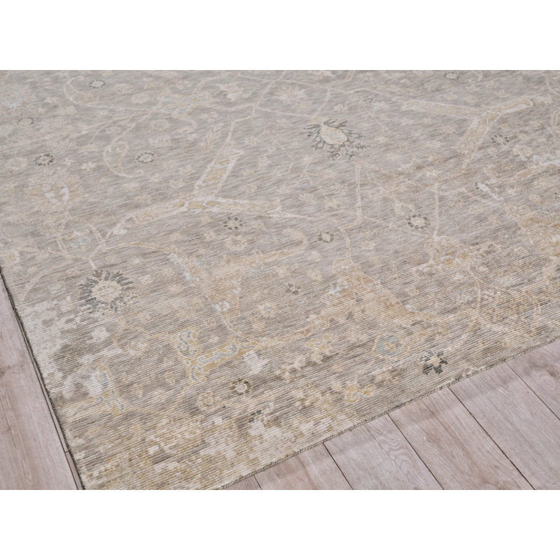 Artisan Power Loomed Wool/Nylon Oriental Area Rug in Gray/Camel/Beige, Rectangle 9' x 12'