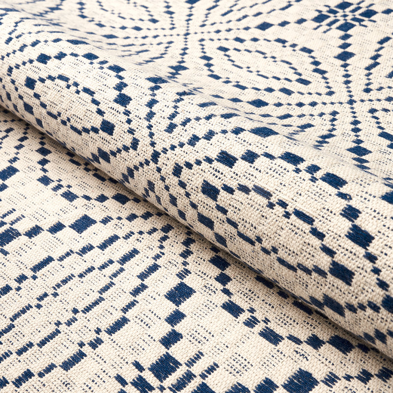 Francestown Coverlet Fabric, Blue/White