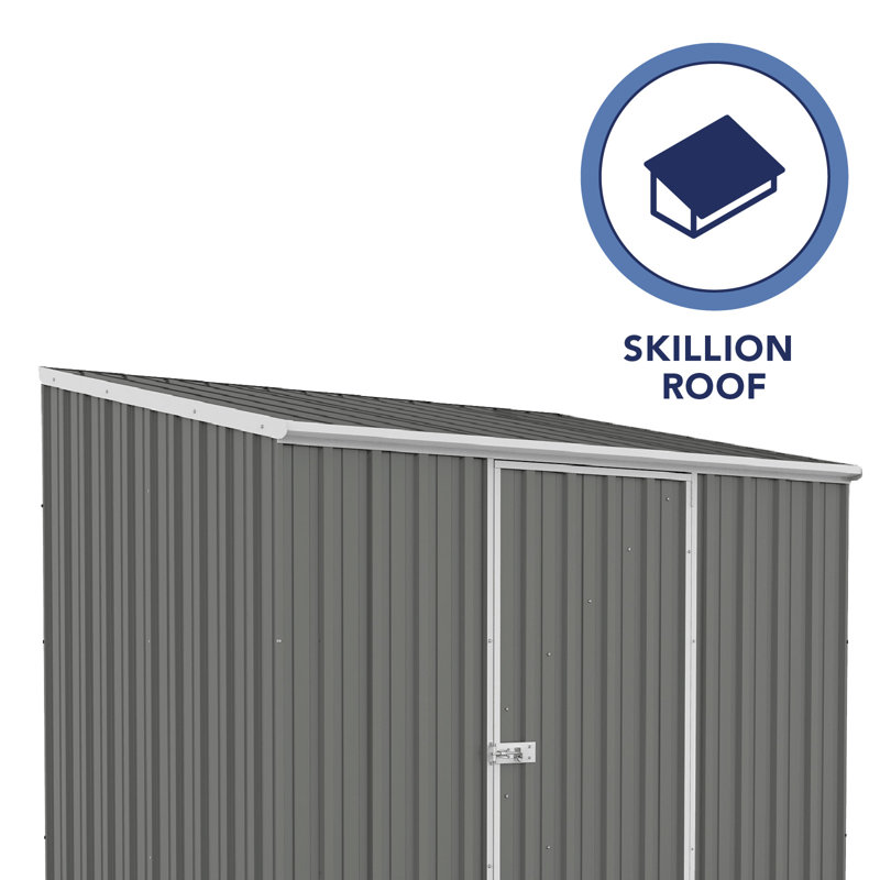 Absco Space Saver 7.5' W x 5' D Metal Galvanized Steel Weather Resistant Garden Storage Shed Woodland Gray