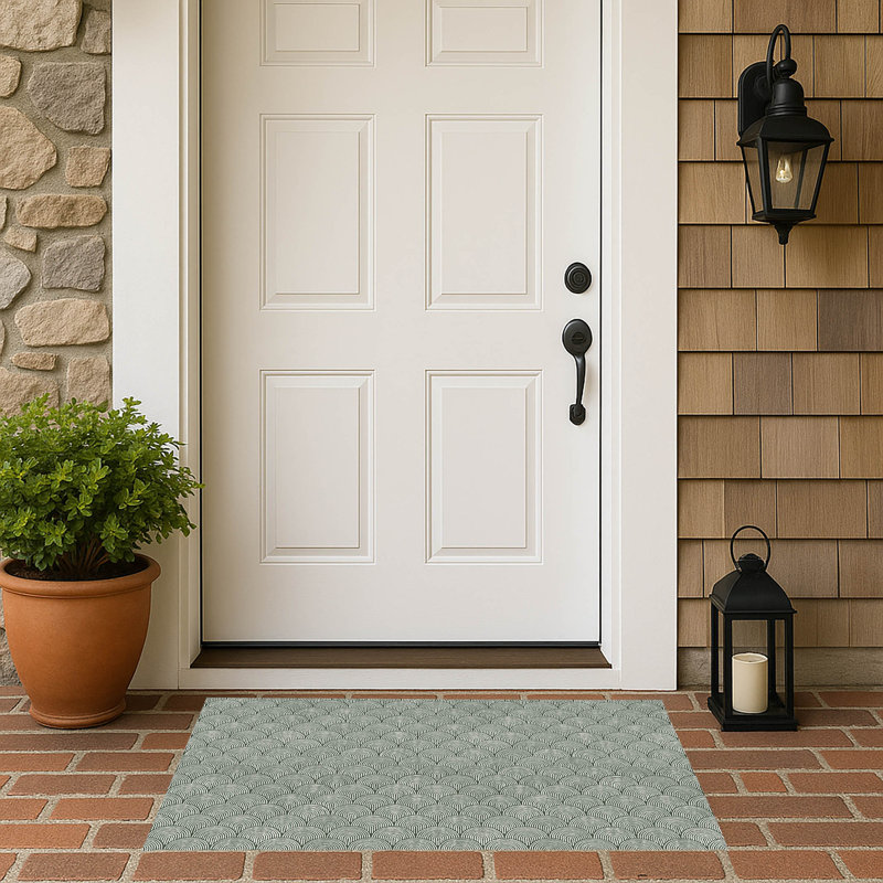Rolling Humps Outdoor Doormat, 21" W x 34" L, Green
