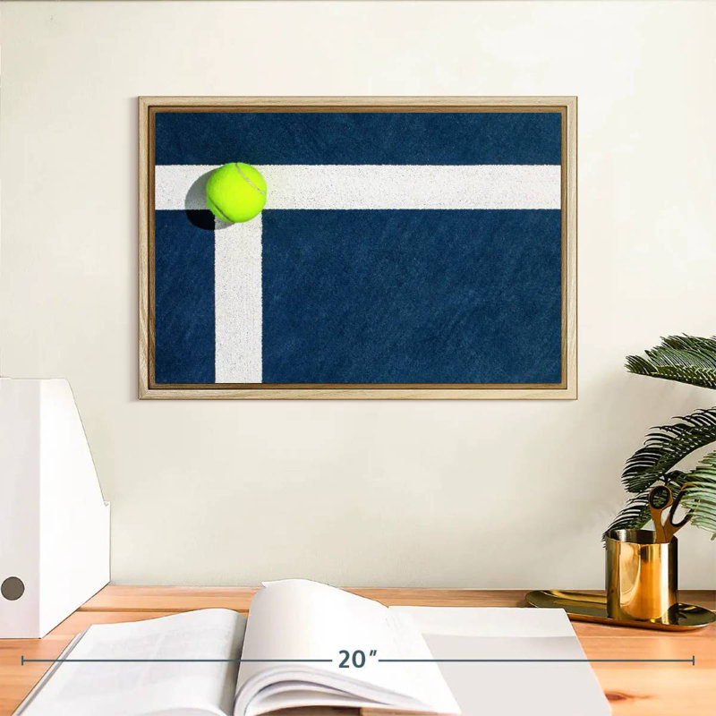 Cour de tennis, Cadre flottant en bois naturel, 13 po x 9 po
