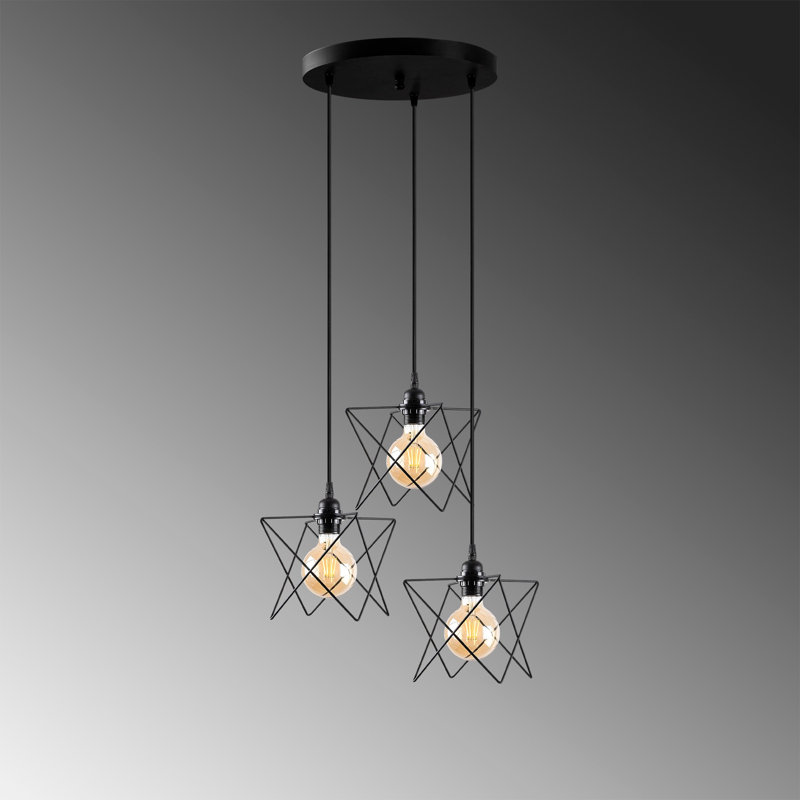 Luminaire suspendu en grappe à 3 lumières