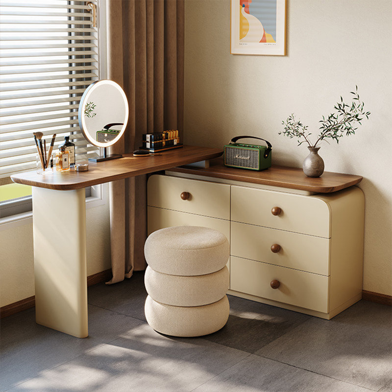 Commode 86,61 po de style rétro minimaliste avec coiffeuse et miroir