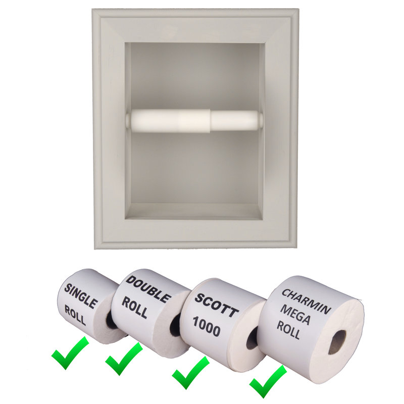 Porte-papier hygiénique encastré Tracy, Gris
