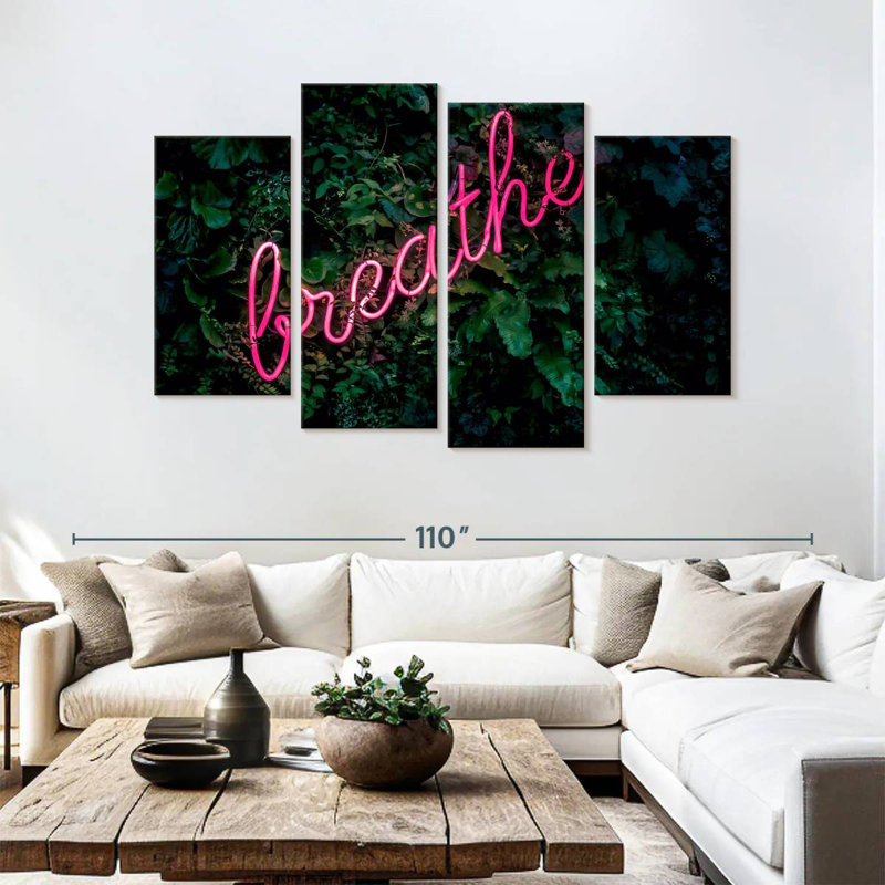 Enseigne néon Tergel Breathe, H 54 po x l 84 po