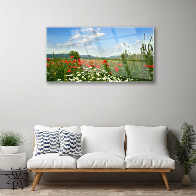 Nature Meadow Flowers - No Frame Print on Glass