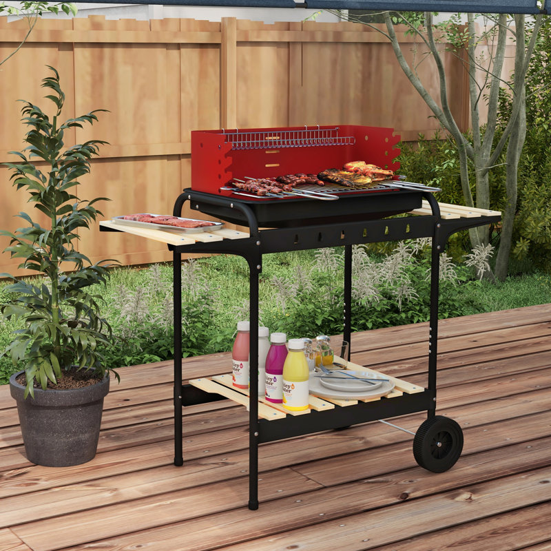 Chariot de barbecue avec cendrier à 5 niveaux