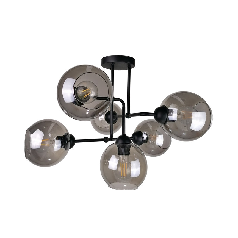 Chillicothe Glass Semi Flush Mount, Black