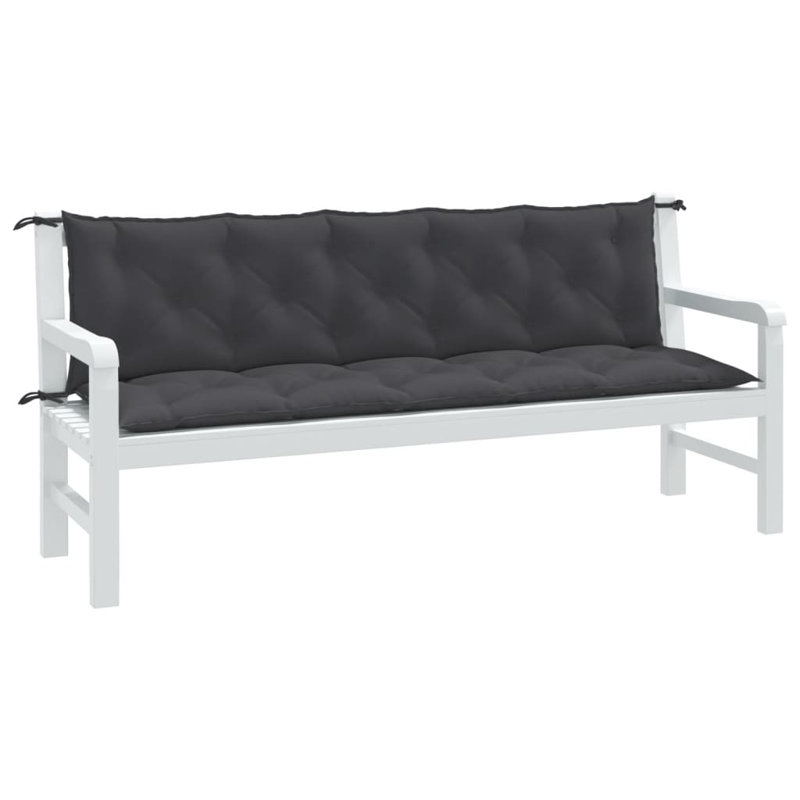 Red Barrel Studio® Garden Bench Cushions 2 Pcs 2.8" Fabric, 70.9" W x 19.7" D, Melange Anthracite