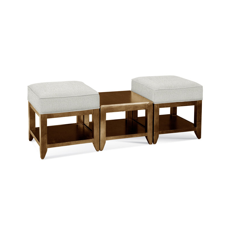 Elements Upholstered Cube Ottoman, Basic Navy; 0317-61, Havana