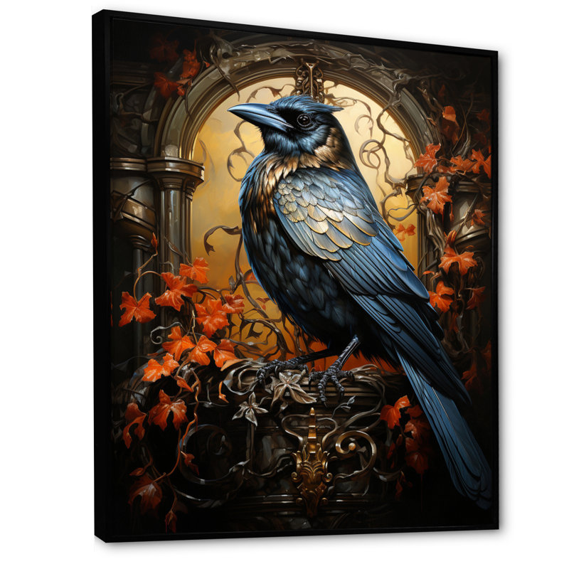 «Caillier Crow Dynamic Duality» sur toile, H 20 po x l 12 po x P 1 po, Cadre flottant noir