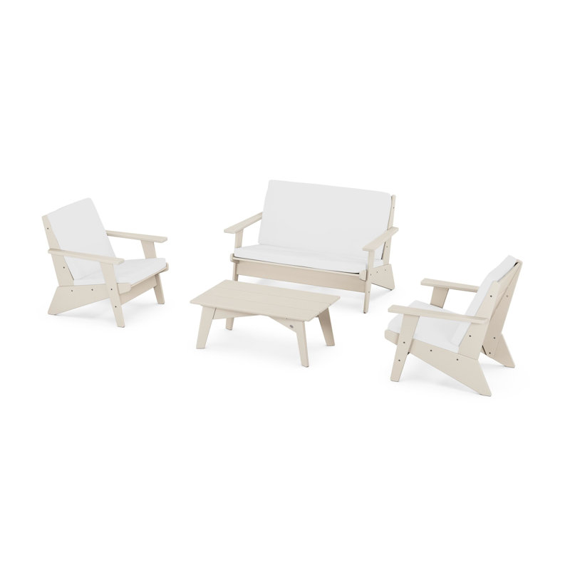 Riviera Modern Lounge 4-Piece Set, Natural, Sand