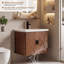 Ensemble de meuble-lavabo simple mural 24,13 "avec comptoir, robinet et armoire cannelée-1494393261