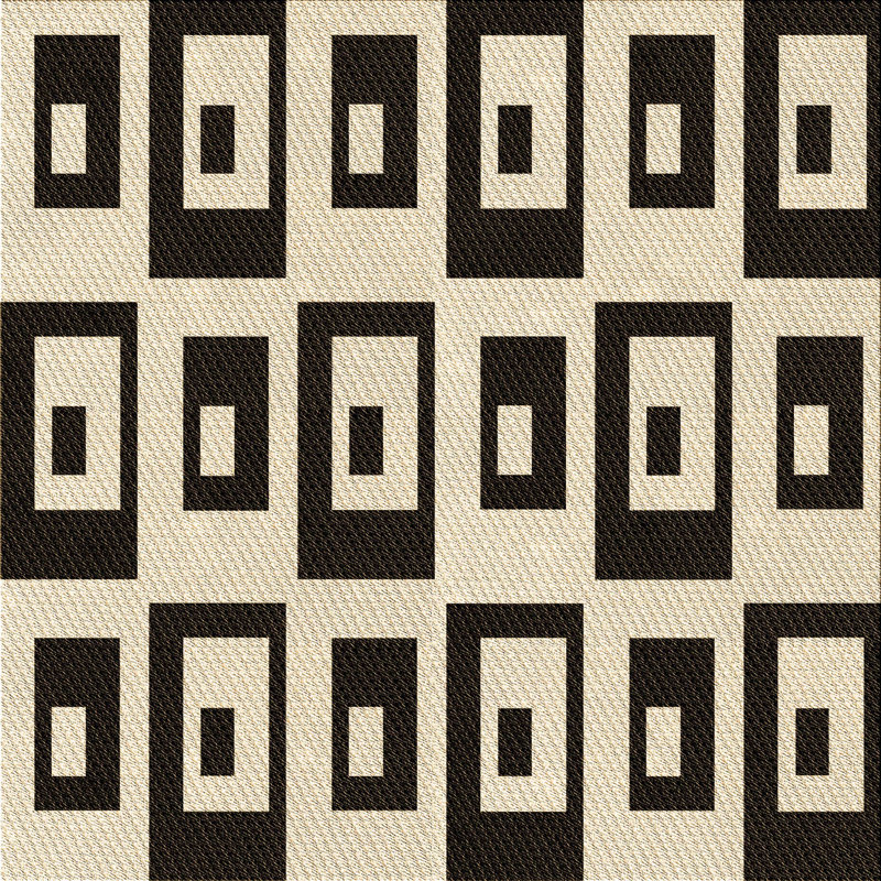 Tapis 100% à motif lavable à la machine 2989, Carré 8 pi