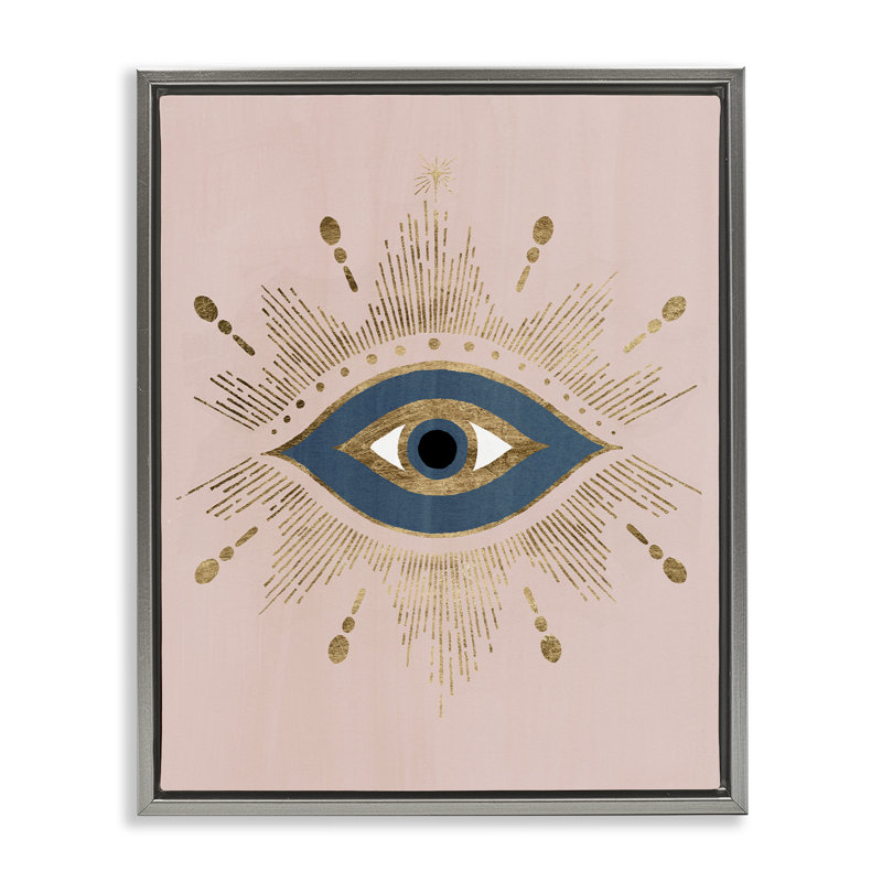 Motif bohème «Evil Eye Glam», Cadre flottant noir de jais, H 21 po x l 17 po