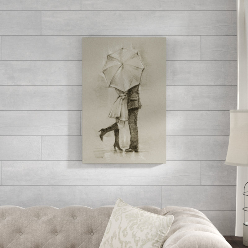 "Rainy Day Rendezvous III" par Ethan Harper, reproduction d'art sur toile, H 30 po x l 20 po, Toile tendue