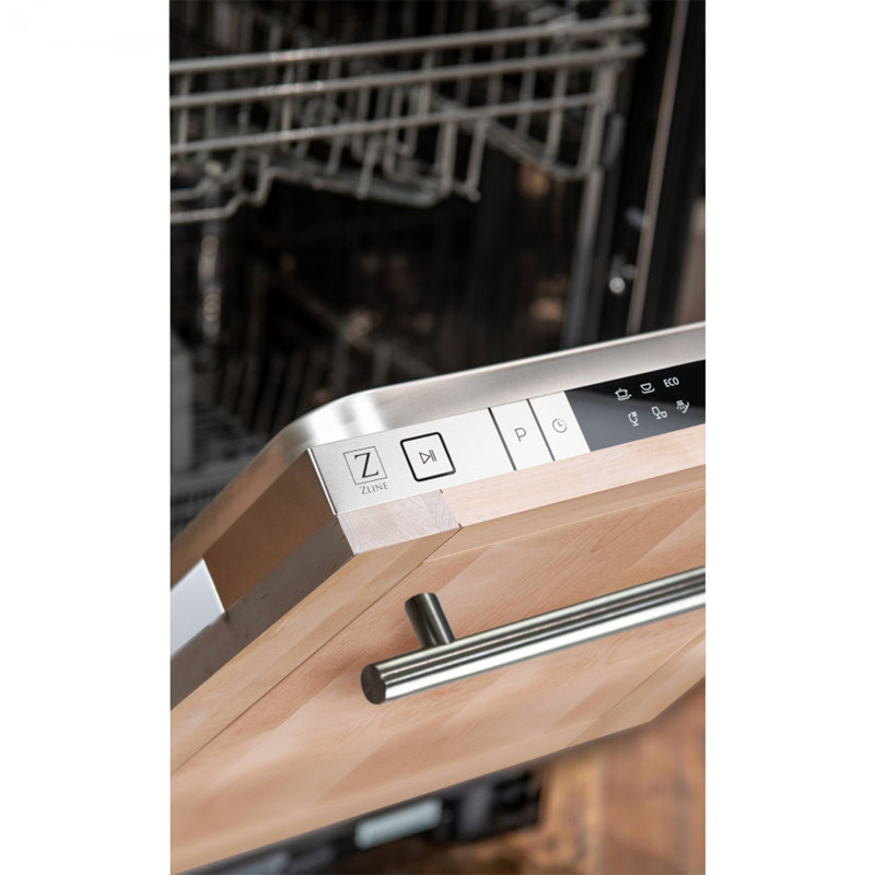 ZLINE 24 in. Fingerprint Resistant Control Dishwasher with Stainless Steel Tub and Style Handle, 52dBa