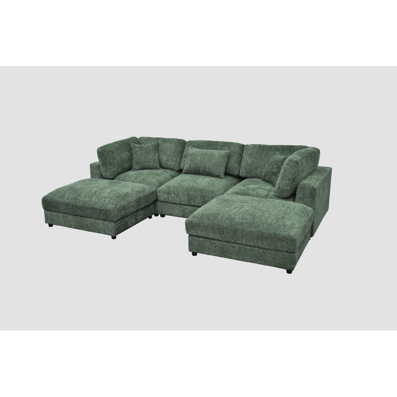 Canapé modulaire Everden, H 33 po x l 112 po x P 72 po, Polyester vert