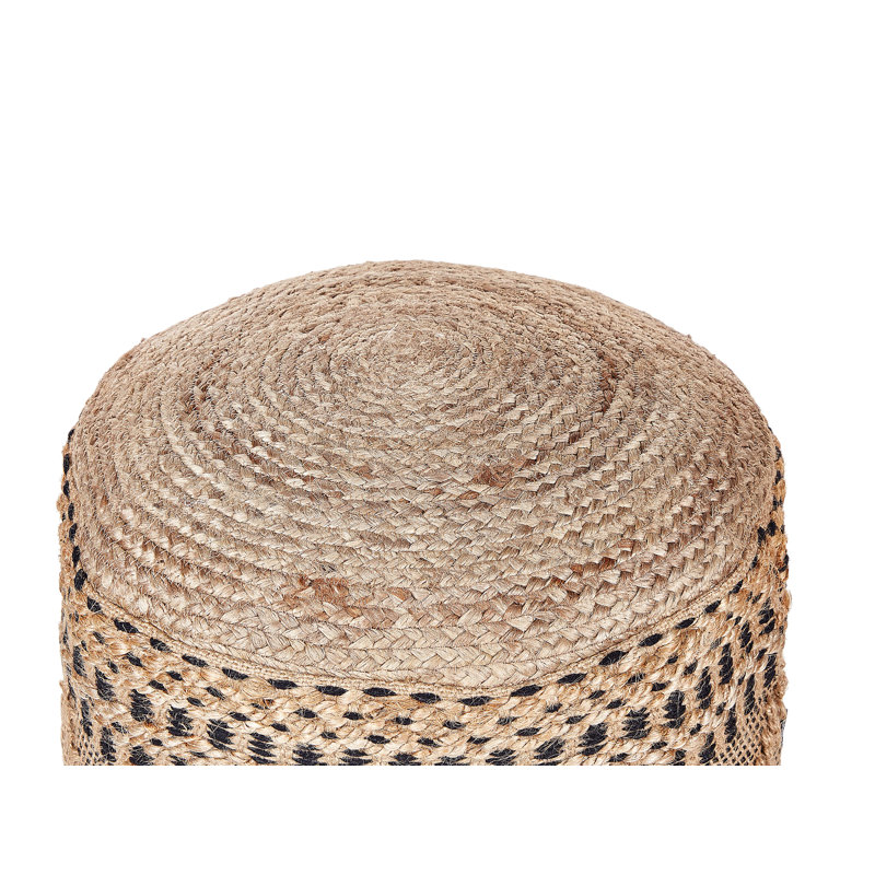 Wiss 50cm Wide Round Geometric Pouffe Ottoman