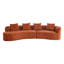 Hession Boneless 126" Modern Compression Curved Sectional Sofa-1112365488
