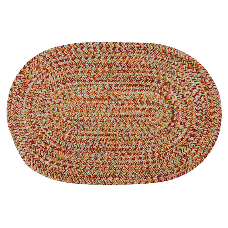 Tapis réversible intérieur / extérieur Wolfsbrug - orange, Rond 5 pi