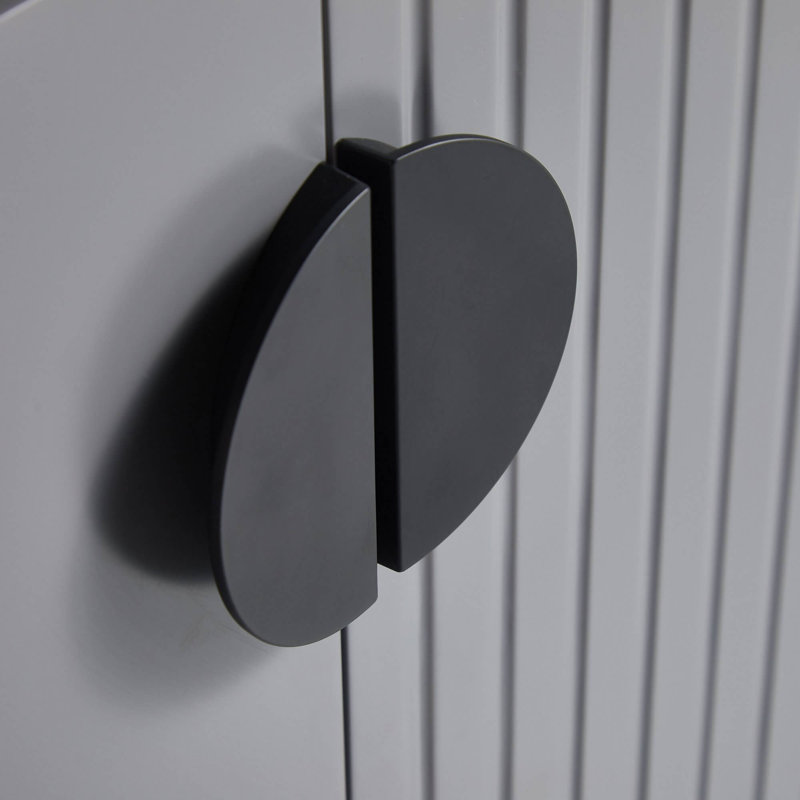 Ensemble de meuble-lavabo simple 48 po Saimah, Noir, Gris roche