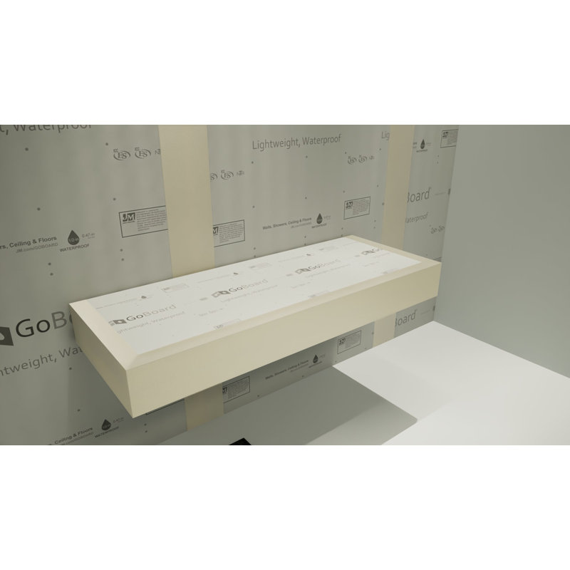 Floating Shower Bench Kit with Concrete Mesh Board - The Original Shower Bench Bracket (14"x18")