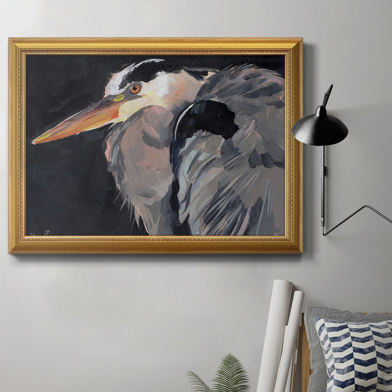 Great Heron II - peinture sur toile encadrée