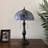 Bernia Tiffany Table Lamp Stained Glass Green Leave LED Bulb Included Pull Chain Switch 22" H-354313913