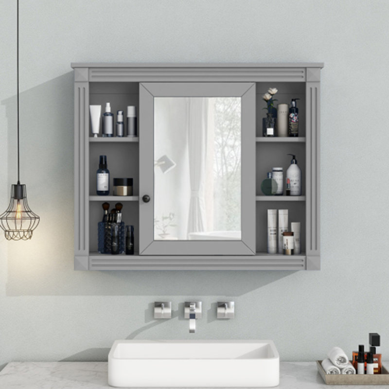Armoire de rangement murale pour salle de bain, Gris