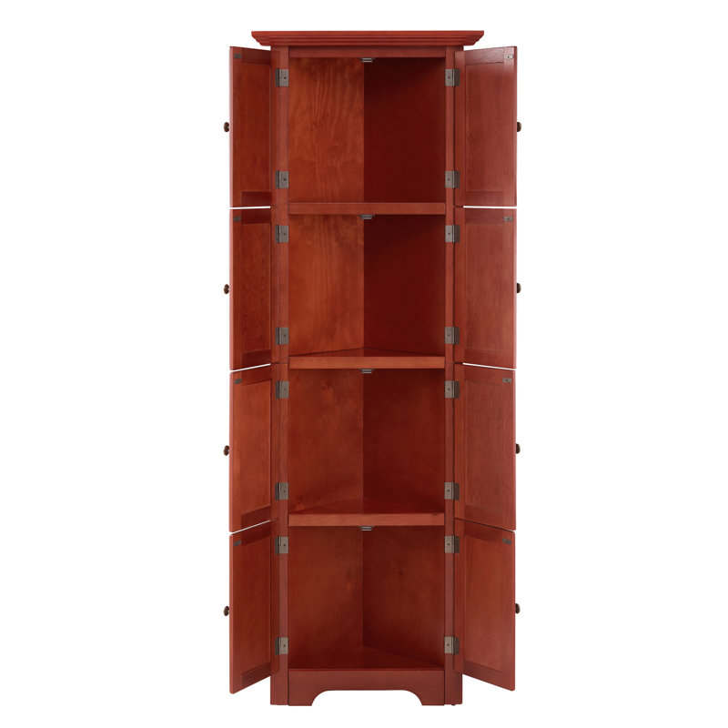 Armoire de rangement 4 niveaux à 4 niveaux avec 8 portes et 8 portes, Cerisier