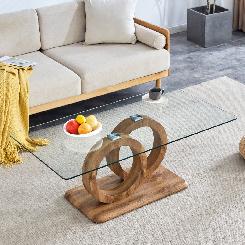 Modern Style Coffee Table, Natural Wood