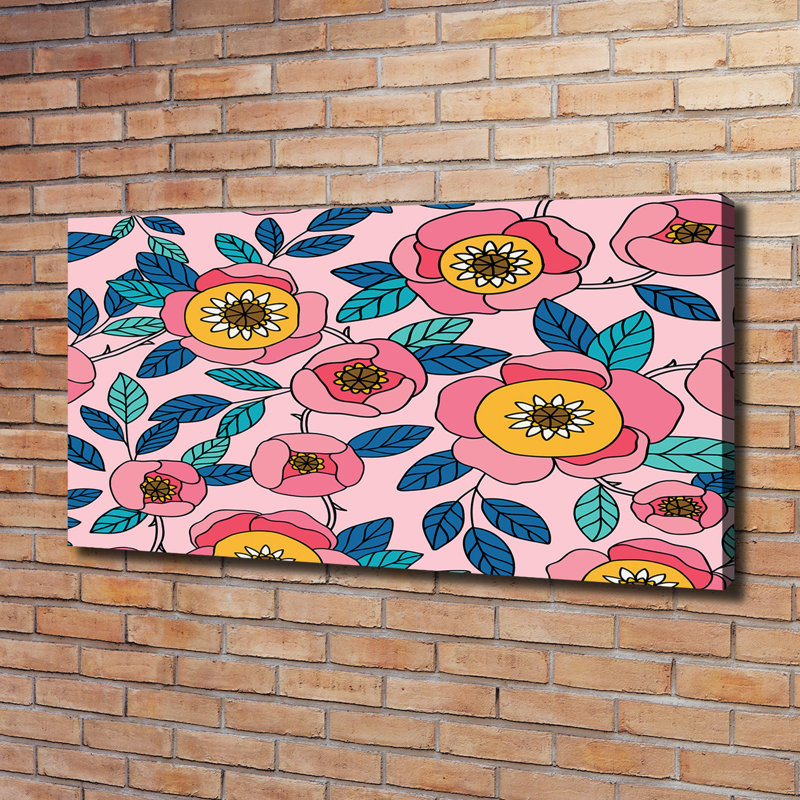 Pink Flowers - Wrapped Canvas Print