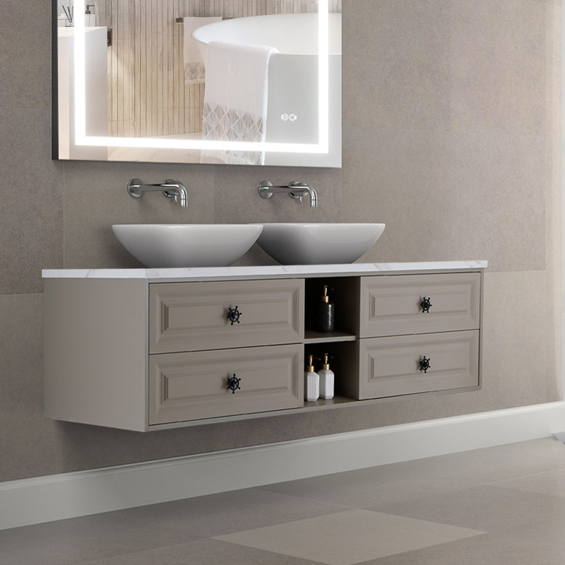 Eleen 72 po X P 23 po P x 22 po Meuble-lavabo sans comptoir H, Kaki