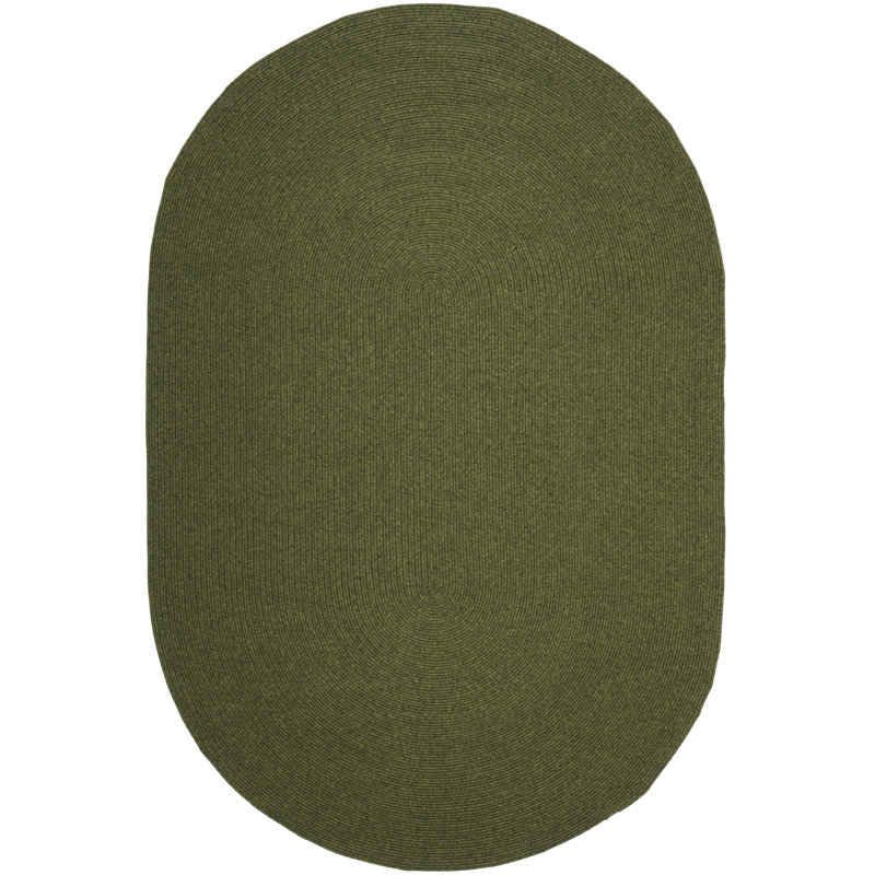 Garbrand Braided Hand Woven Performance Machine Washable Solid Color Indoor/Outdoor Area Rug, Oval 4' x 6'
