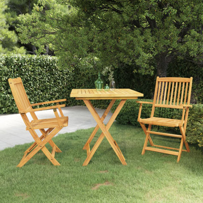 Gavino 2 - Person Acacia Patio Dining Set with Square Table
