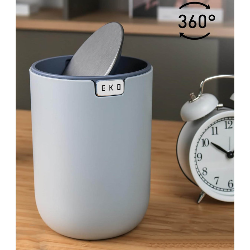 Plastic Swing Top Countertop Waste Bin - 1.5L, Grey