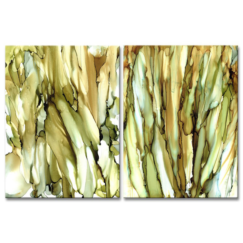 «Puddles and Cattails», reproduction de 2 pièces sur toile, H 30 po x l 40 po