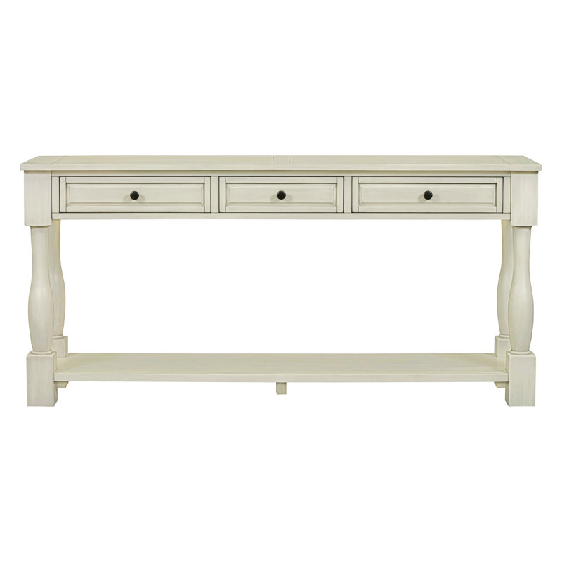 Console de rangement élégante en bois massif de style méditerranéen pour le hall d'entrée
